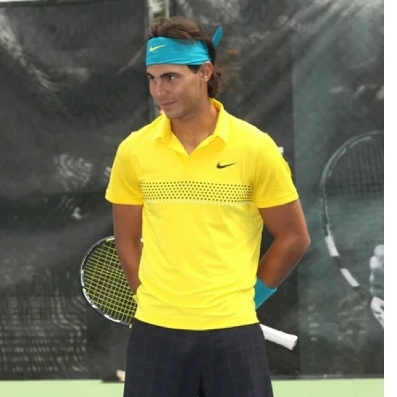Nike Rafael Nadal 2009 US Open Tennis Polo Yellow XXL - Picture 2 of 9